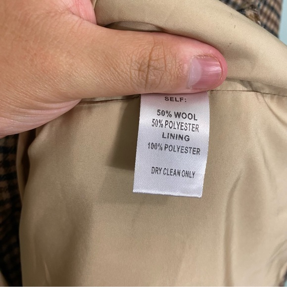 Anthropologie If By Sea Menswear Plaid Overcoat City Coat Brown Academia Small s - Picture 7 of 10